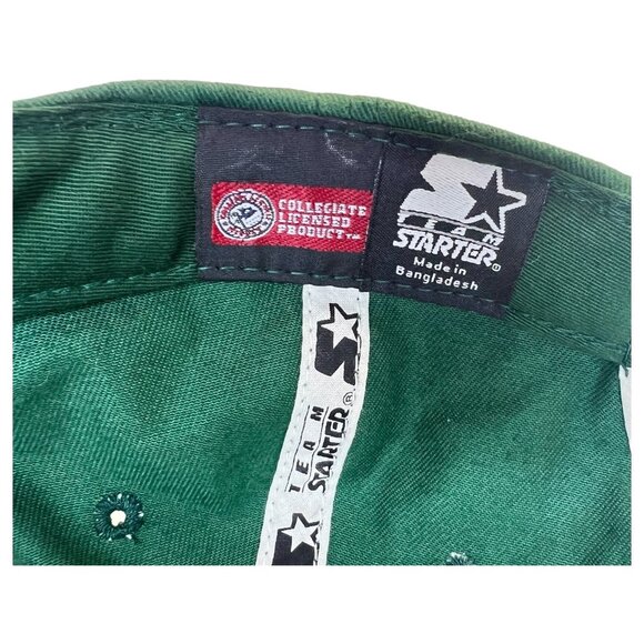 Michigan State University Spartan Hat Adjustable Strapback Green & White Starter - Picture 7 of 7